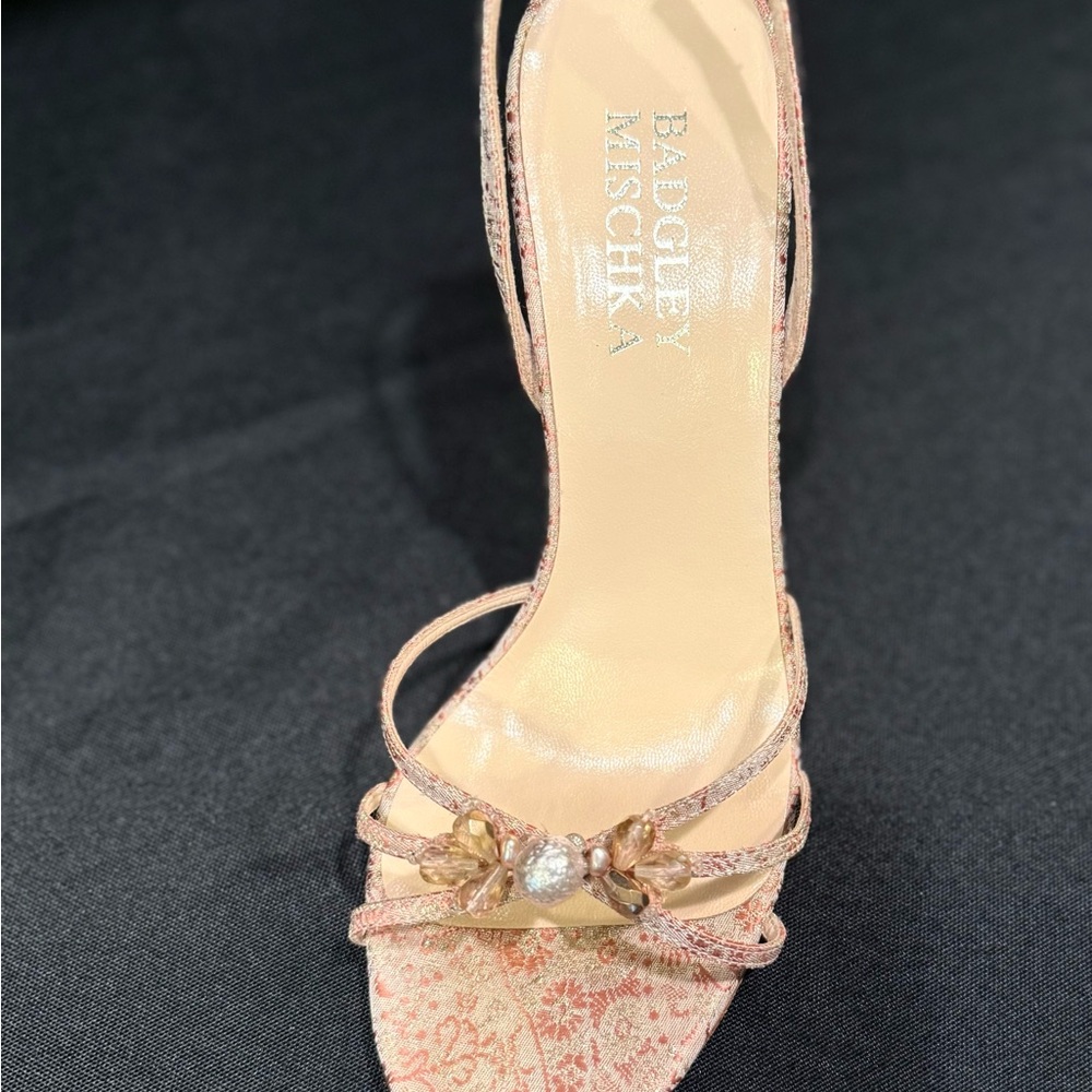 Badgley Mischka Pink Heels with Intricate Detailing - Picture 13 of 16